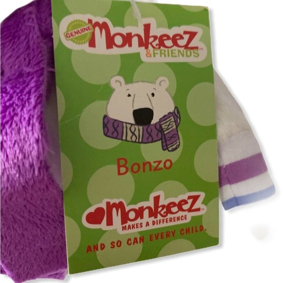 Monkeez & Friends Stuffed Animal White Polar Bear - Picture 3 of 6